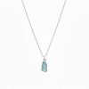 Raw Blue Topaz and Sterling Silver Necklace