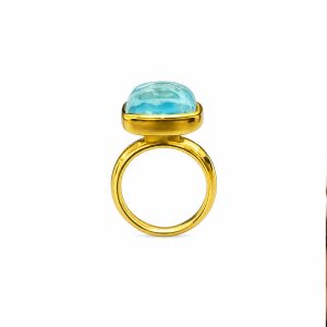 Aqua Doublet Ring – Gold Vermeil on Sterling Silver