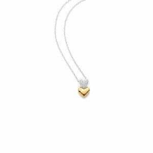 925 Sterling Silver Double Heart Necklace