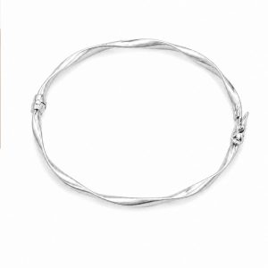 925 Sterling Silver Twisted Bangle Bracelet