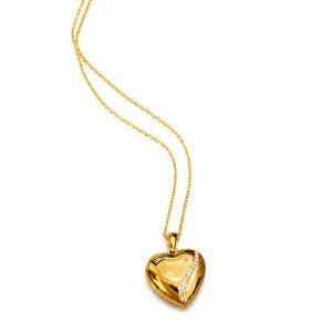 Gold Plated 925 Sterling Silver Heart Locket Necklace