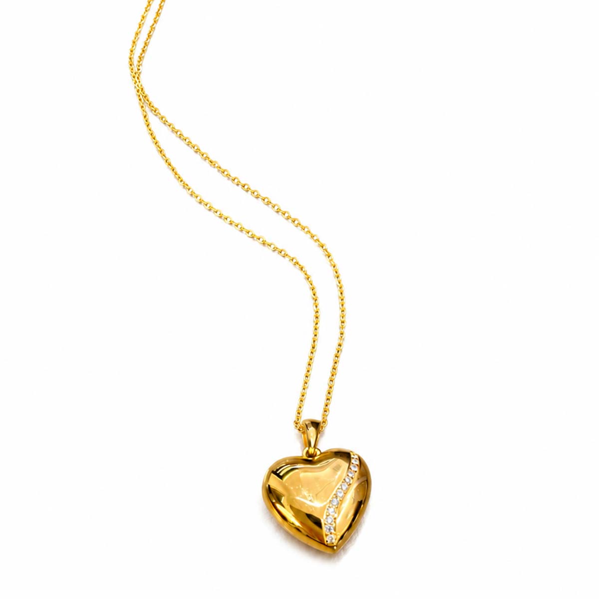 Gold Plated 925 Sterling Silver Heart Locket Necklace