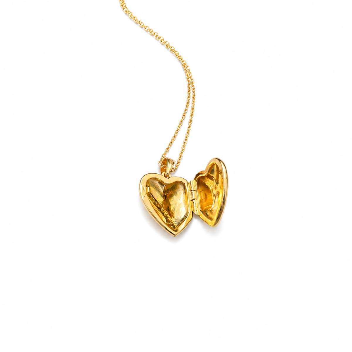 Gold Plated 925 Sterling Silver Heart Locket Necklace - Image 3