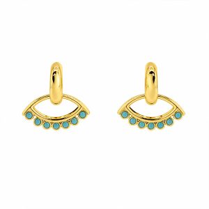 Gold-Plated Sterling Silver 925 Turquoise Earrings