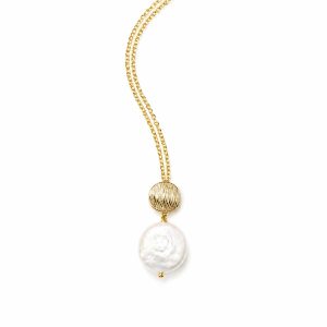 Gold-Plated 925 Sterling Silver Pearl Necklace