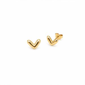 925 Gold-Plated Sterling Silver Heart Stud Earrings